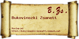 Bukovinszki Zsanett névjegykártya